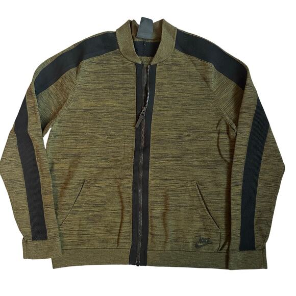 Nike Tech Olive Green/Black Heavy Bomber Jacket- M - Picture 1 of 8